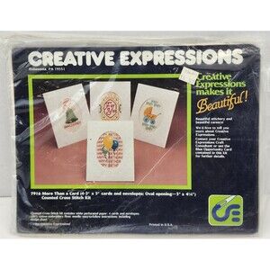 Creative Expressions Cross Stitch Kit 7916 More Than A Card New Sealed 1984